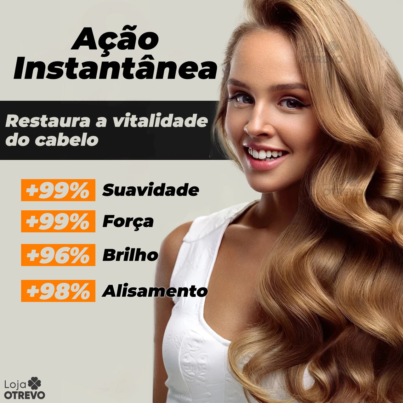 Máscara de Alisamento instantâneo a base de Colágeno Puro & Keratina Pura - GoldHair®